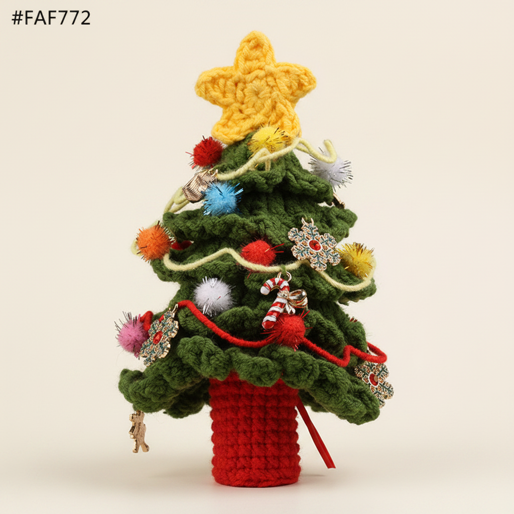 Crochet Christmas Tree Solid Background