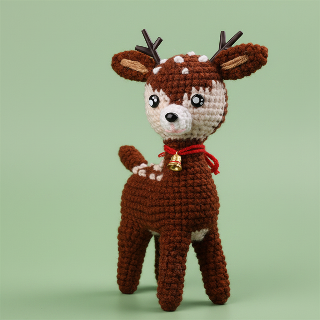 Crochet Deer - Solid Background