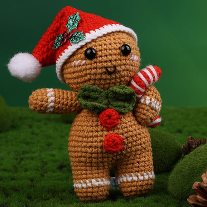 Crochet Gingerbread Man Plush – Handmade Christmas Gift & Holiday Ornament