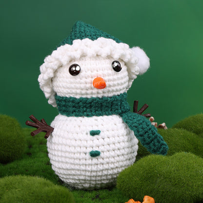 Handmade Crochet Snowman Plush Toy – Cute Amigurumi Christmas Gift