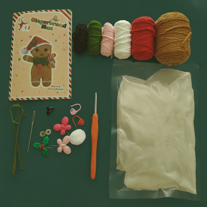 Crochet Gingerbread Man Plush – Handmade Christmas Gift & Holiday Ornament