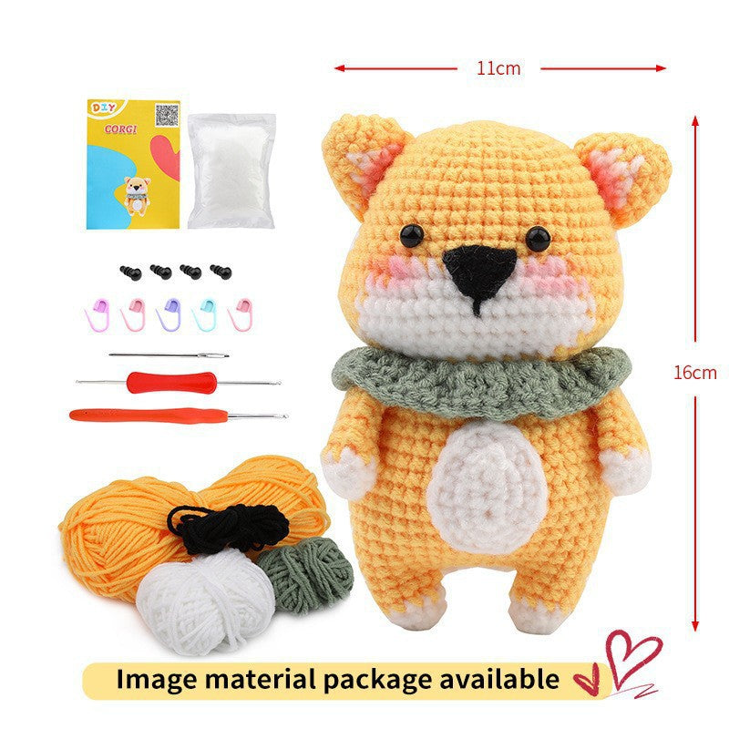 Handmade Crochet Corgi Dog Plush Toy – Amigurumi Stuffed Animal