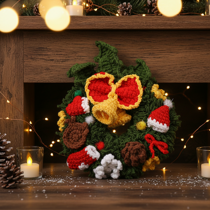 Crochet Christmas Wreath - Scene Display