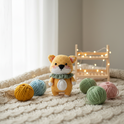 Crochet Corgi Lifestyle Scene 1:1