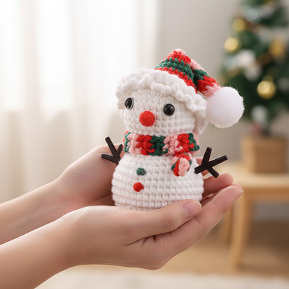 Crochet Snowman - In Hand Display