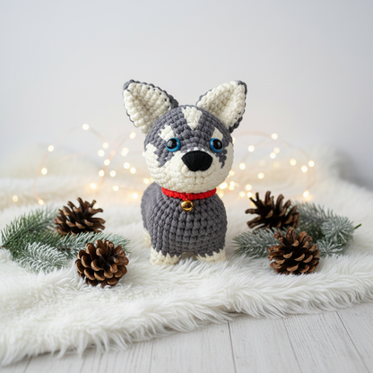 Husky Crochet Toy Lifestyle Scene
