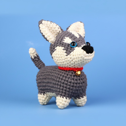Husky Crochet Toy - Solid Background