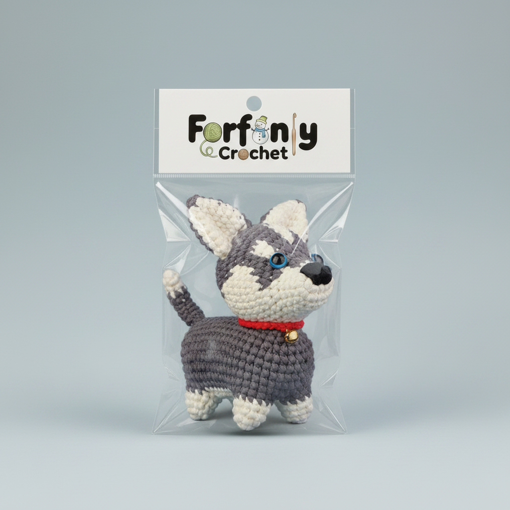 Husky in Forfonly Crochet Packaging
